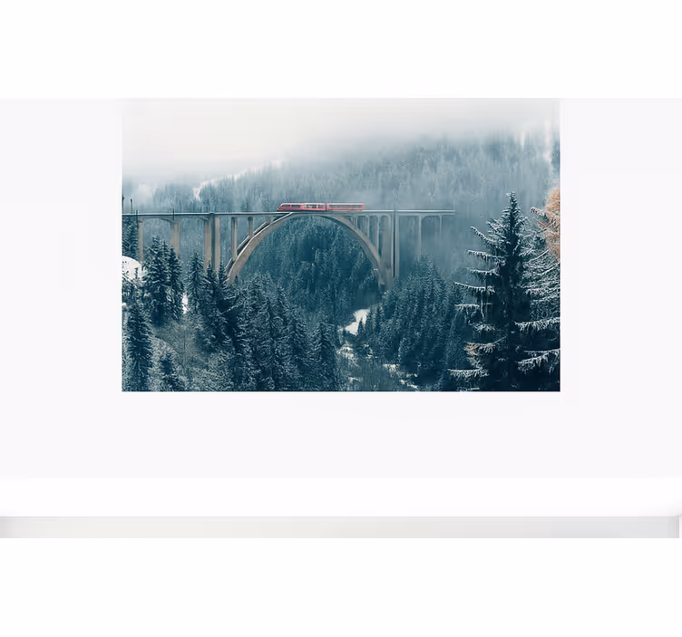 fototapety hory vlak prechádzajúci cez švajčiarske alpy - Tenstickers