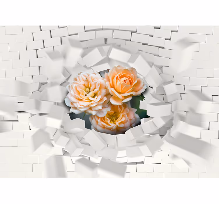 fototapety 3d explodujúci kvetinový 3d efekt - Tenstickers