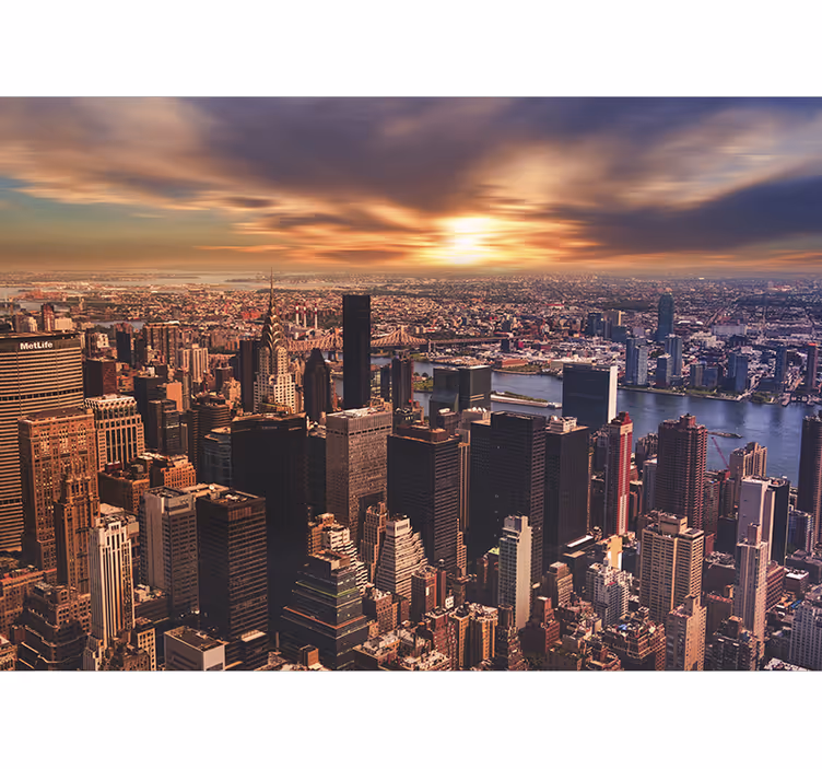 fototapeta new york mestská panoráma západu slnka - Tenstickers