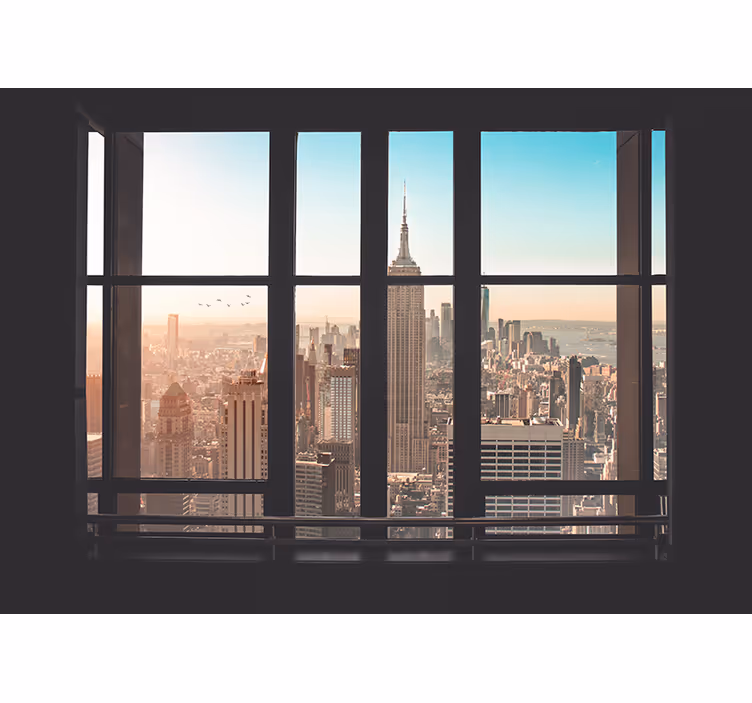 Slnečné ráno v nástennej maľbe v new yorku - Tenstickers
