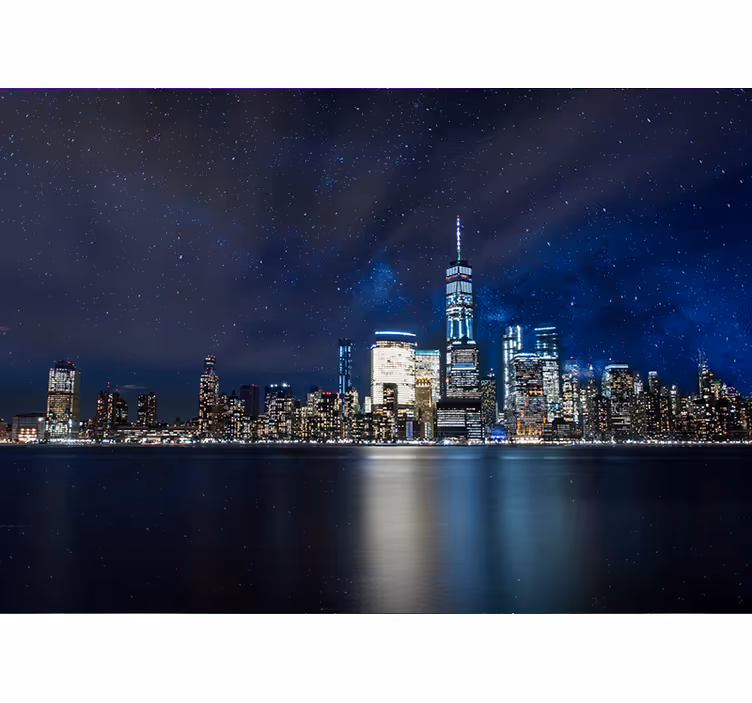 Hviezdna noc nad nástennou maľbou z new yorku - Tenstickers