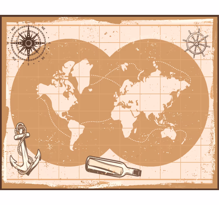 Bežové fototapety elegantná mapa sveta podložka - Tenstickers