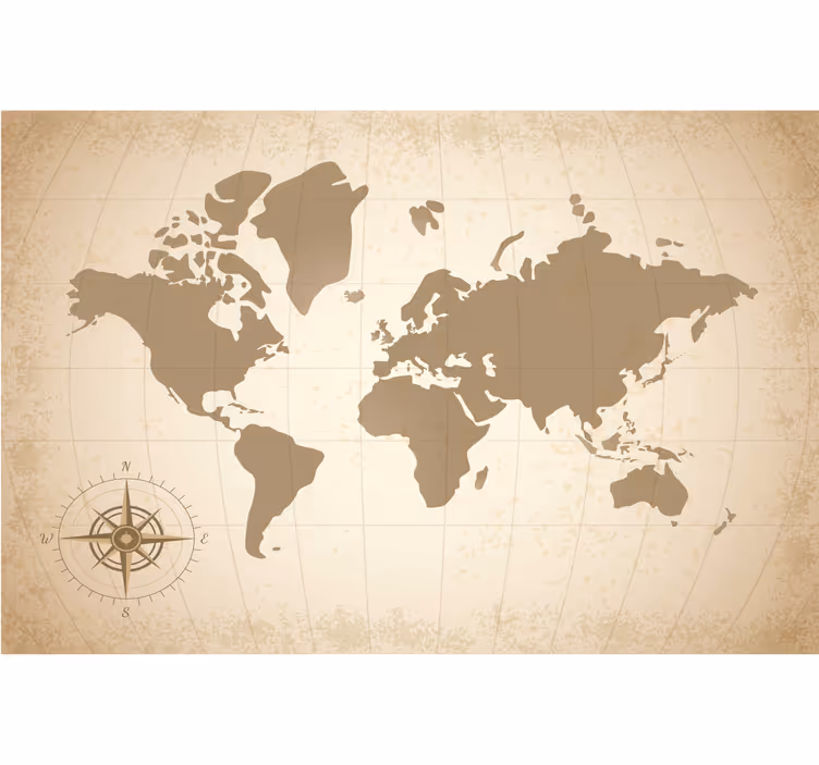 Bežové fototapety stará vintage mapa sveta - Tenstickers