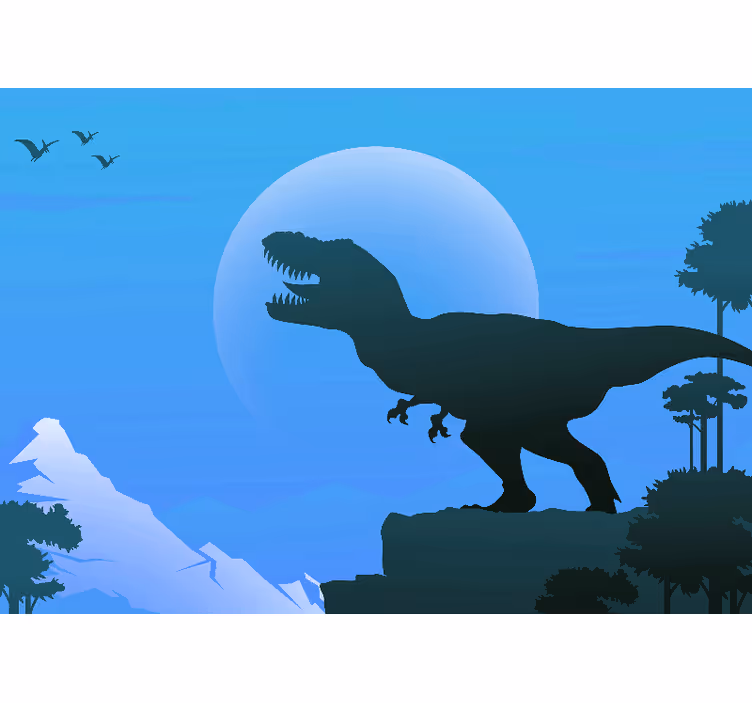 Fototapeta modra hnevajúci sa t-rex revúci - Tenstickers