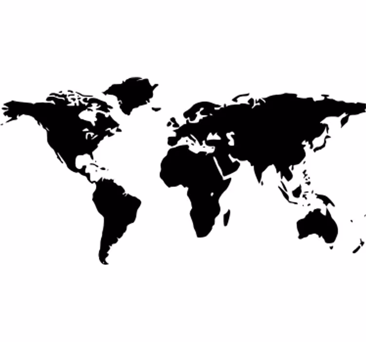 Fototapeta biela zjednodušená mapa sveta - Tenstickers