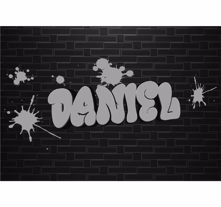 čierne fototapety s grafitom a menom - Tenstickers