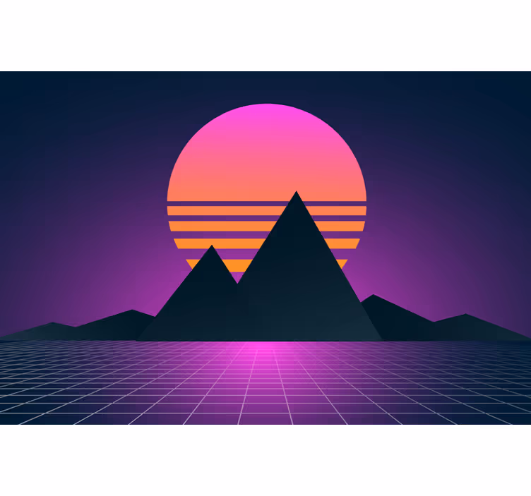 Fototapeta fialová vintage a retro slnko - Tenstickers