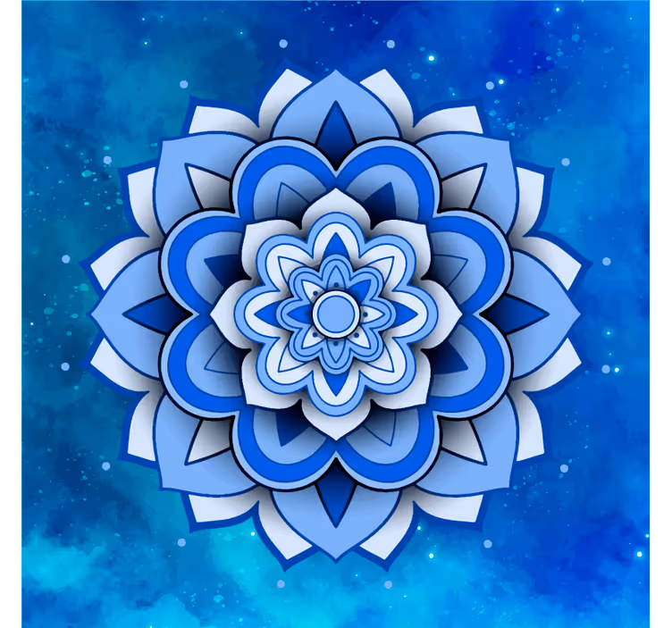 Fototapeta modra kvetinová mandala modrá - Tenstickers