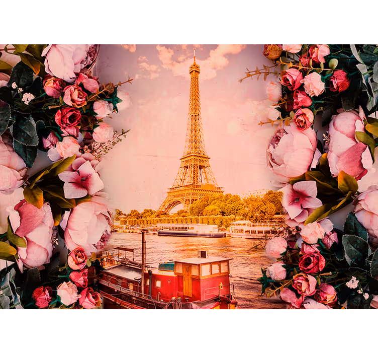Eiffelova veža a kvety paríž - Tenstickers