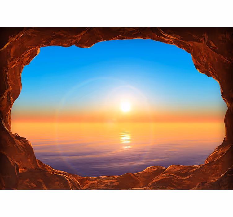 fototapety 3d fotomural mar piedras en la arena - Tenstickers