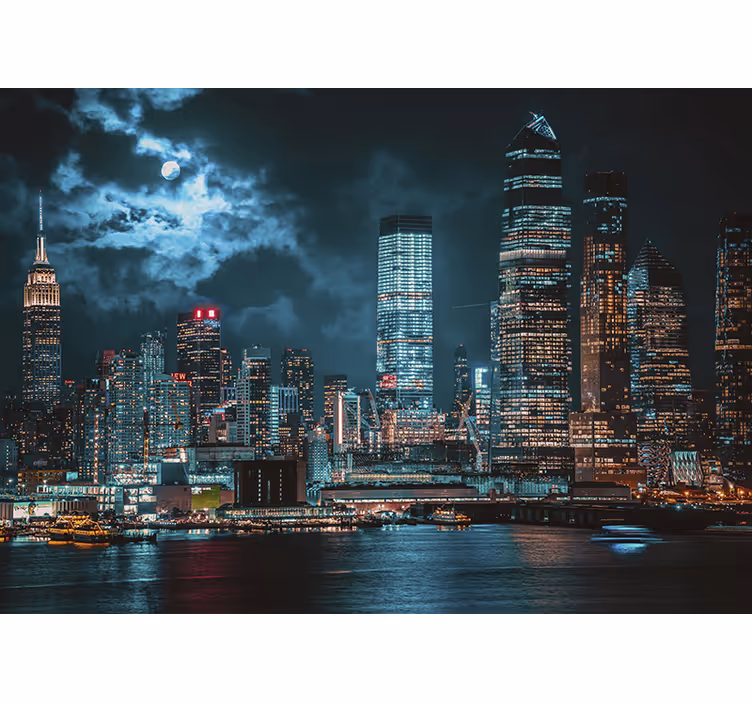 Fototapeta new york nočná panoráma mesta - Tenstickers