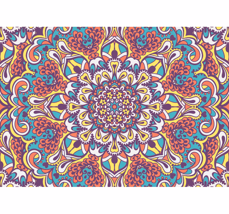 Modrá mandala nástenná maľba - Tenstickers