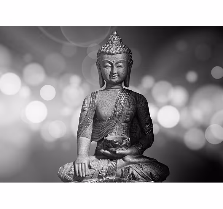 Strieborná fotografia budha zen - Tenstickers