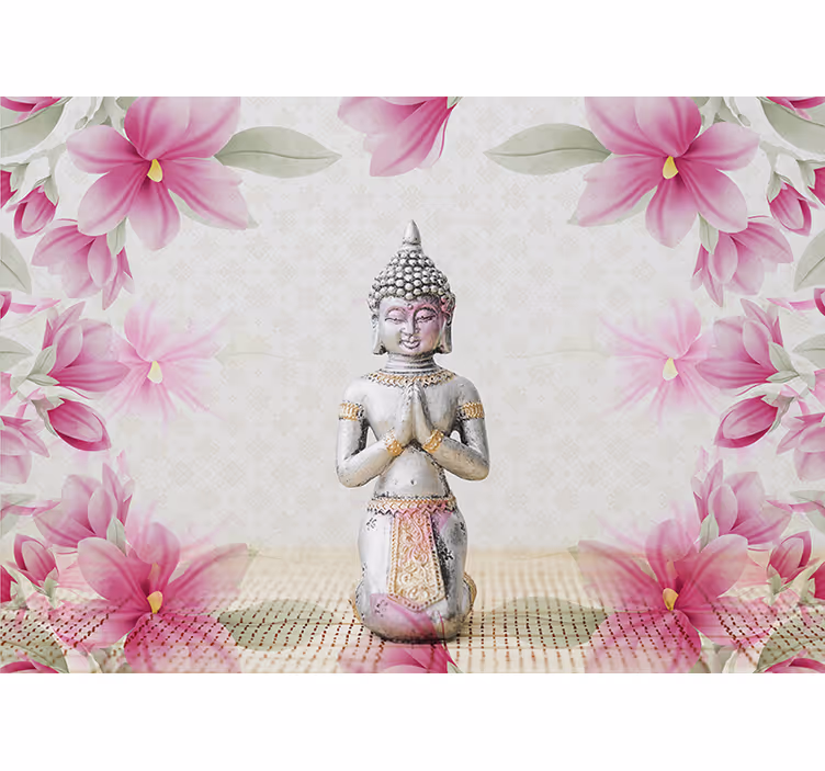 fototapeta zen pokojný buddhov kvet - Tenstickers