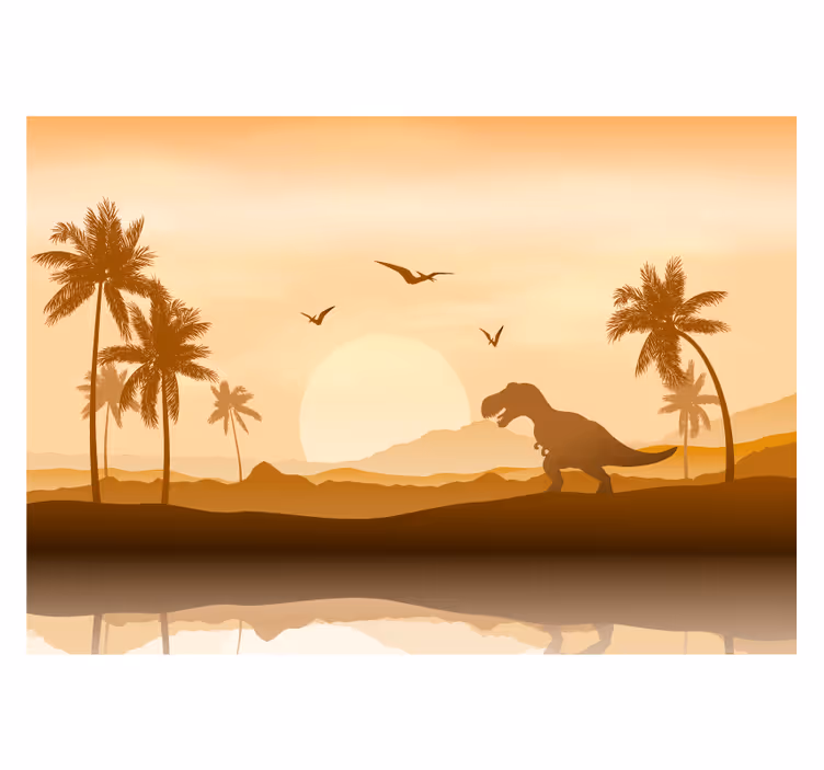 Fototapeta t-rex v západu slnka - Tenstickers