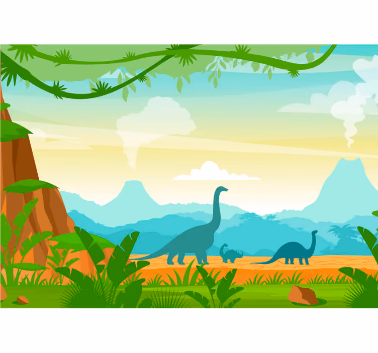 Fototapeta džungľa dinosaurus v džungli - Tenstickers