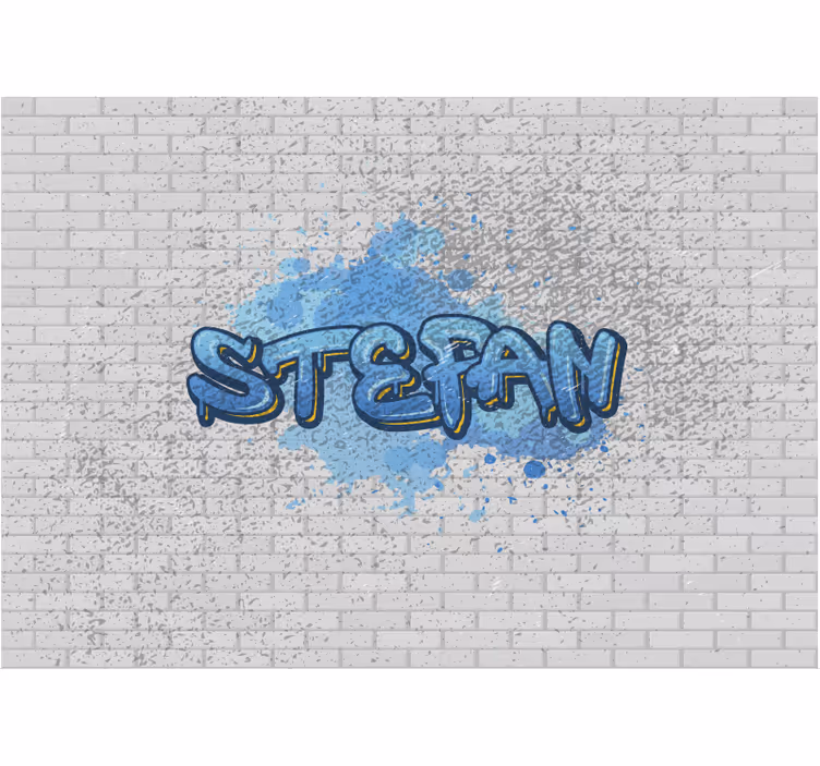 Modrá grafitová nástenná maľba na mieru - Tenstickers