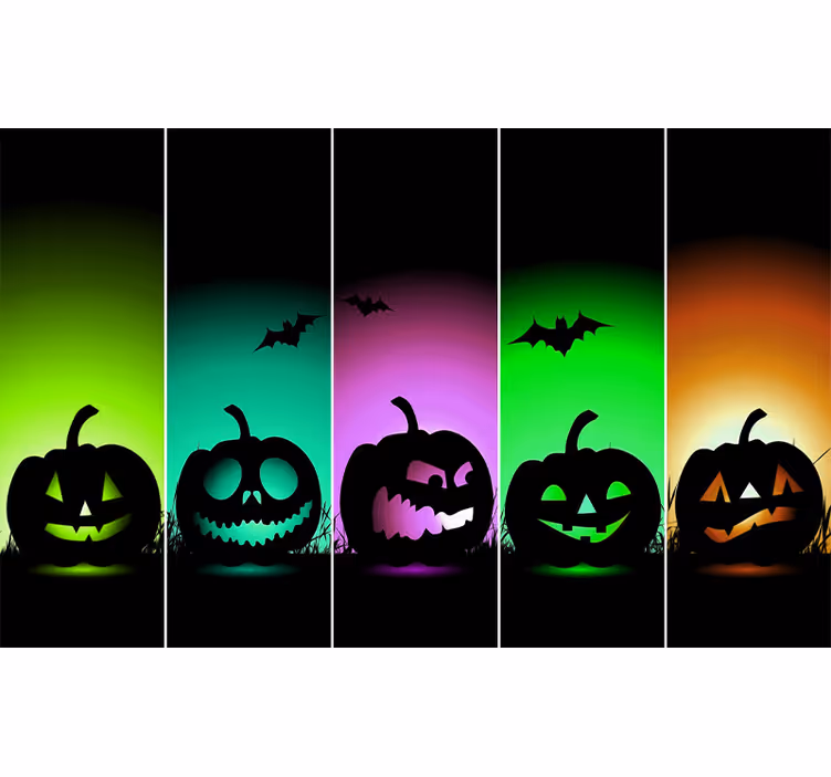 fototapety halloween halloweenske tekvicové tváre - Tenstickers
