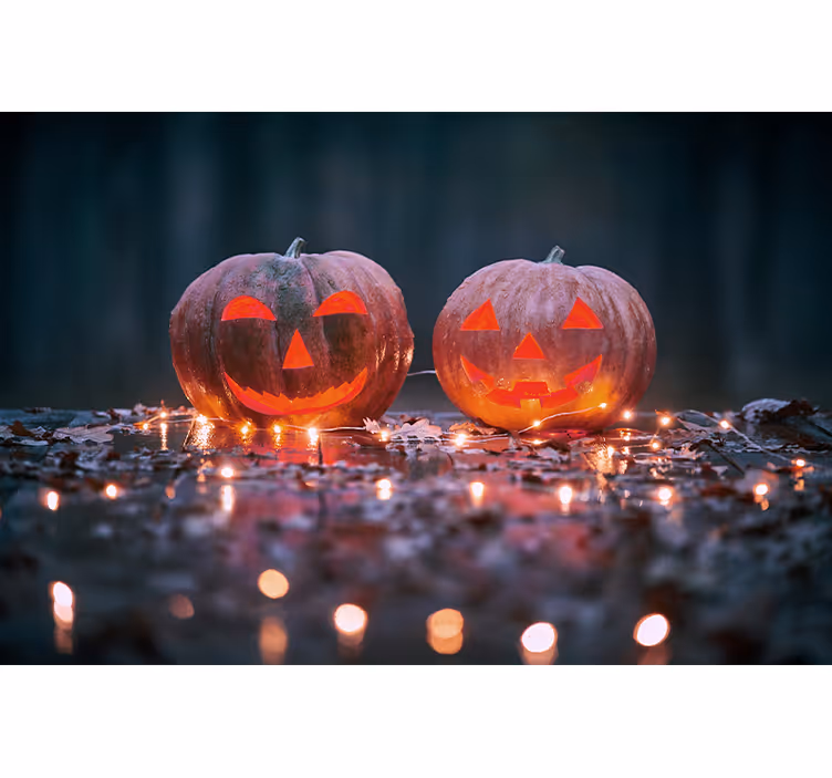 fototapety halloween gravírovaný tekvicový lesk - Tenstickers