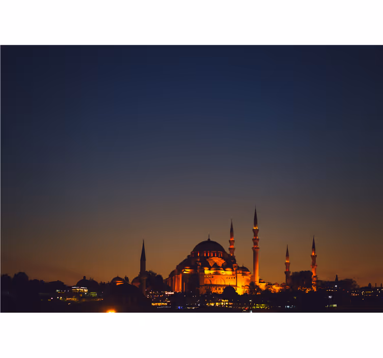 Fototapeta rôzne mestá a krajina večer mešity sultan ahmet - Tenstickers