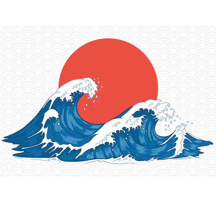 Japonská vlna vinobranie morská voda fototapeta - Tenstickers