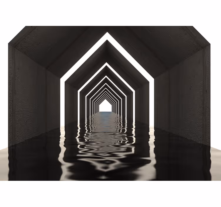 fototapety 3d reflexná tunelová perspektíva - Tenstickers