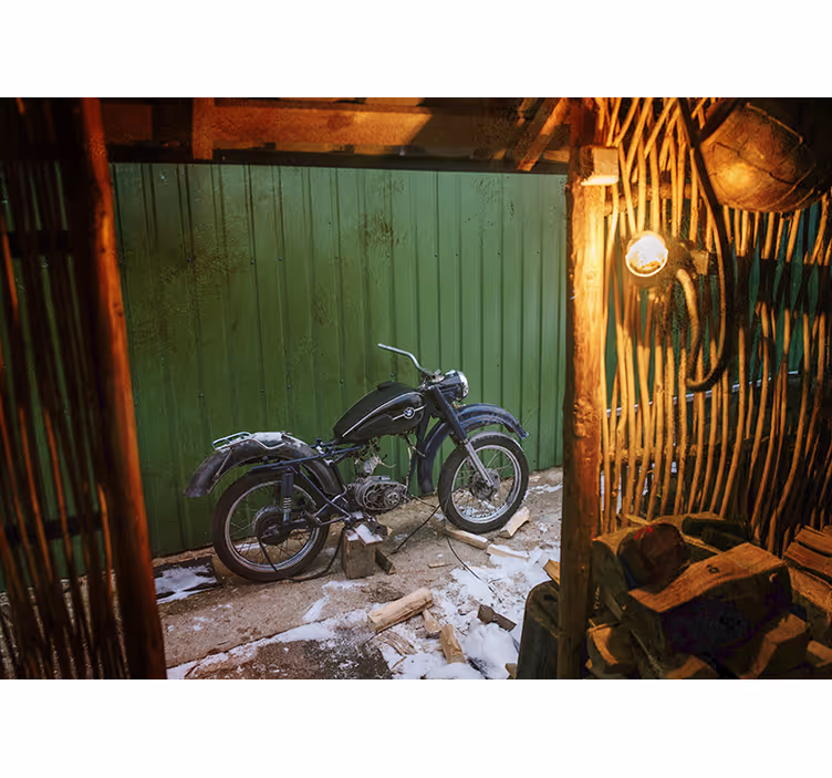 fototapeta moto klasická motocyklová scéna - Tenstickers