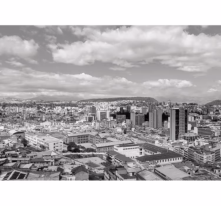 fototapety na stenu mesta perspektíva mestskej panorámy - Tenstickers