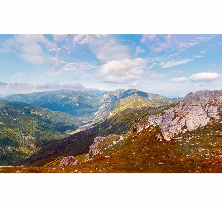 Fototapety hory panoramatický pohľad na hory - Tenstickers