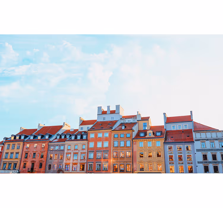 fototapety na stenu mesta farebný pohľad na mesto - Tenstickers