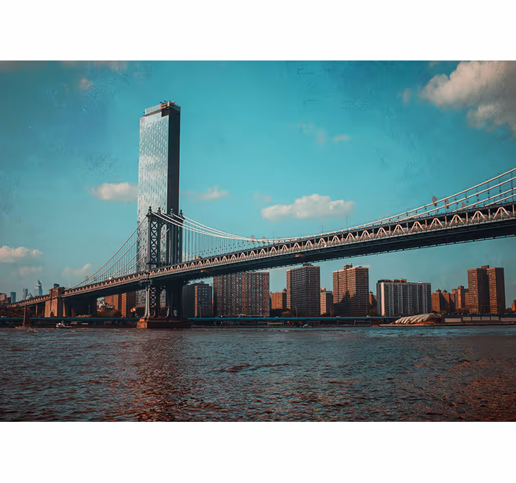 fototapeta new york perspektíva brooklynského mosta - Tenstickers