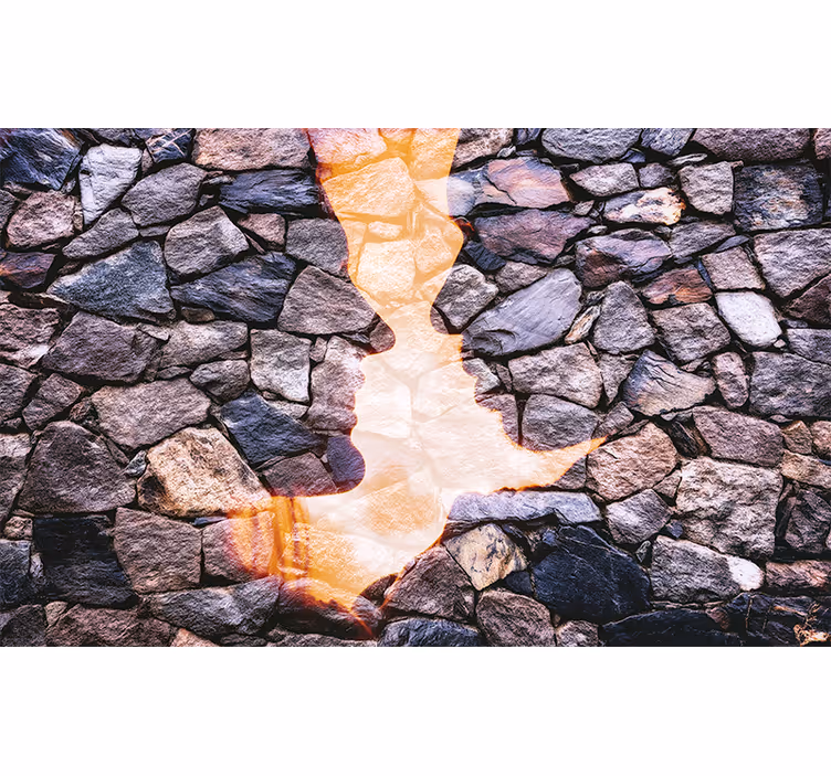 Kamenný ľudia bozkávajúci sa fototapeta - Tenstickers
