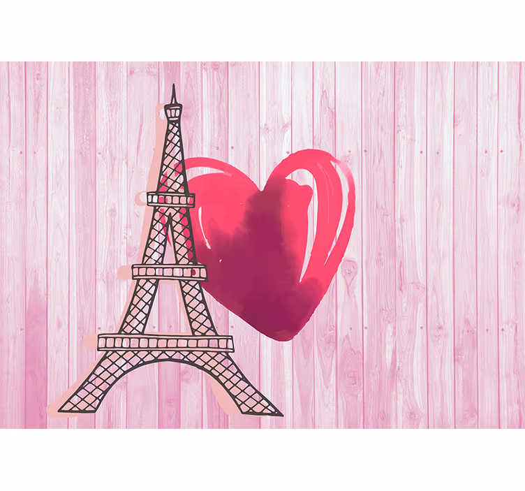Fototapeta láska srdce eiffelovej veže - Tenstickers