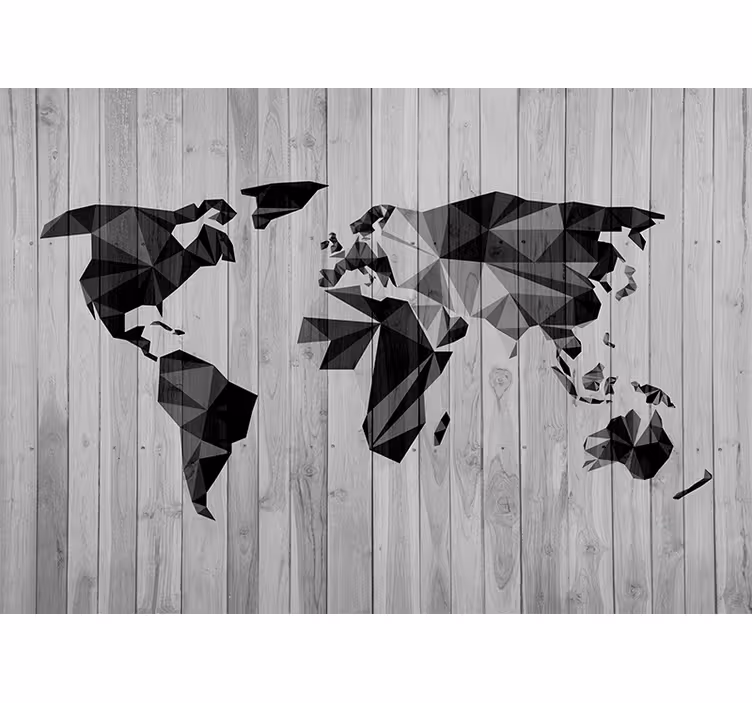 Fototapety mapa sveta geometrická globálna mapa - Tenstickers