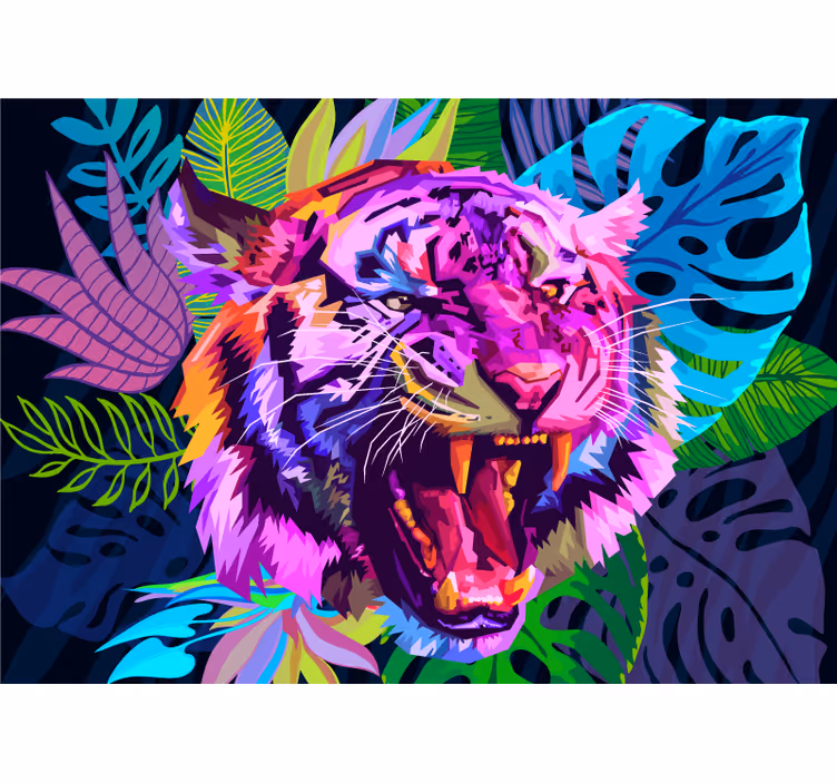 3d tiger v galaxii fototapeta - Tenstickers