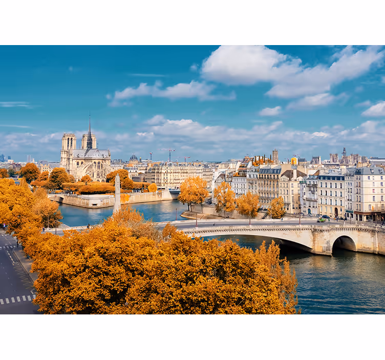Fototapeta paríž jeseň pri notre dame - Tenstickers