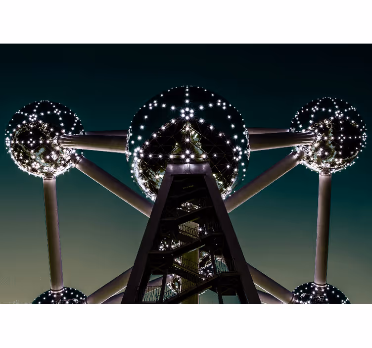 fototapety na stenu mesta štruktúra bruselského atomia - Tenstickers