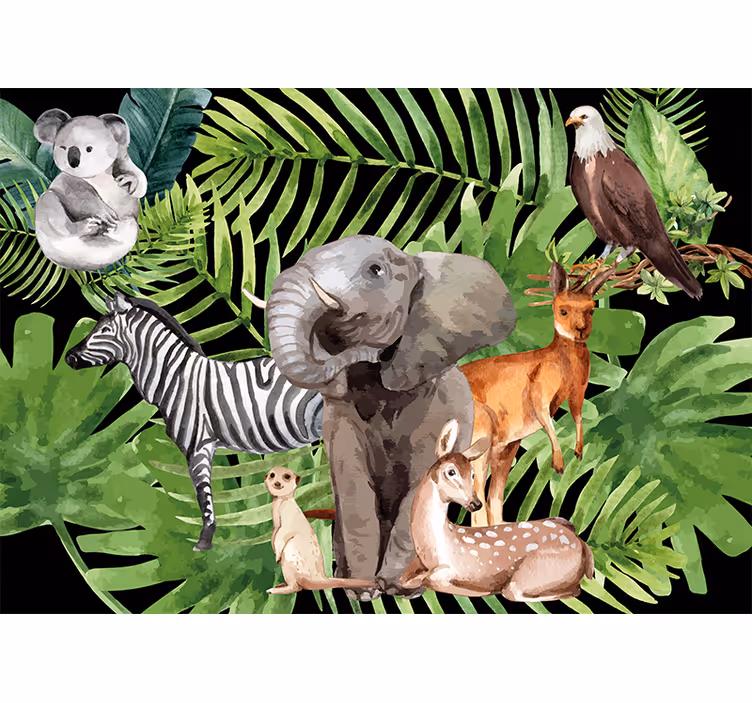 Fototapeta do detskej izby slon a priatelia - Tenstickers