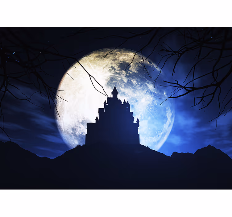 fototapety fantasy mesačným svitom zaliaty hrad - Tenstickers