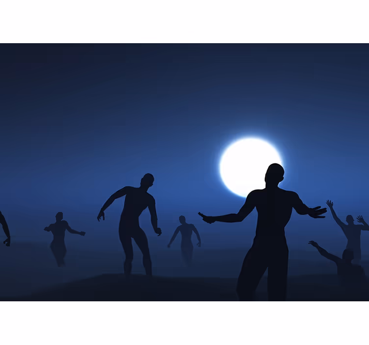 Fototapety fantasy siluety postáv pri mesačnom svetle - Tenstickers