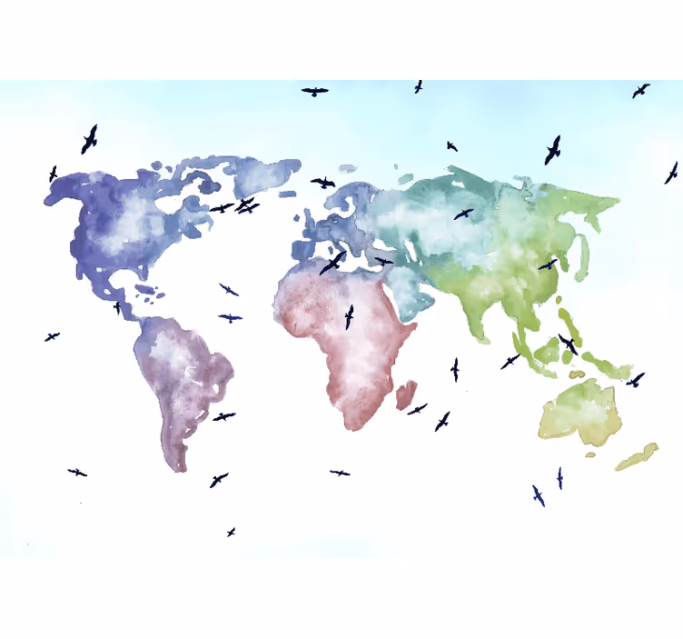 fototapety mapa sveta farebná svetová mapa - Tenstickers