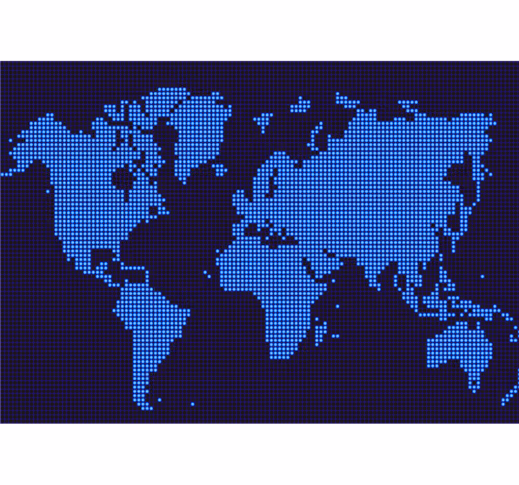 Fototapety mapa sveta pixelovaná - Tenstickers