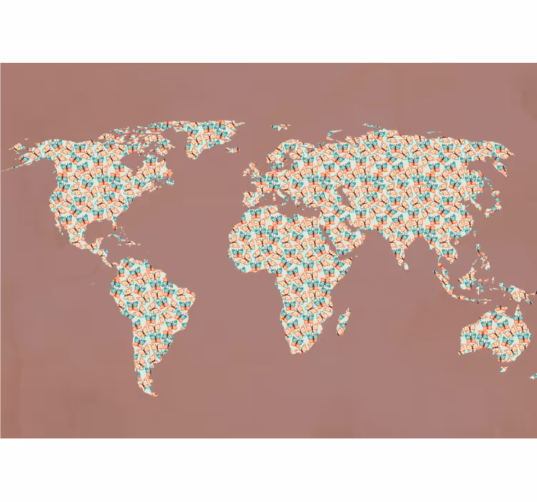 Fototapety mapa sveta vzor svetovej mapy - Tenstickers