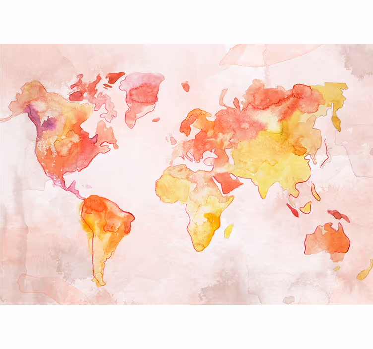 Fototapety mapa sveta akvarelová globálna mapa - Tenstickers