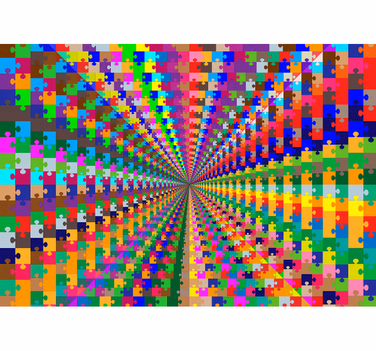 fototapety 3d výbuch puzzle - Tenstickers