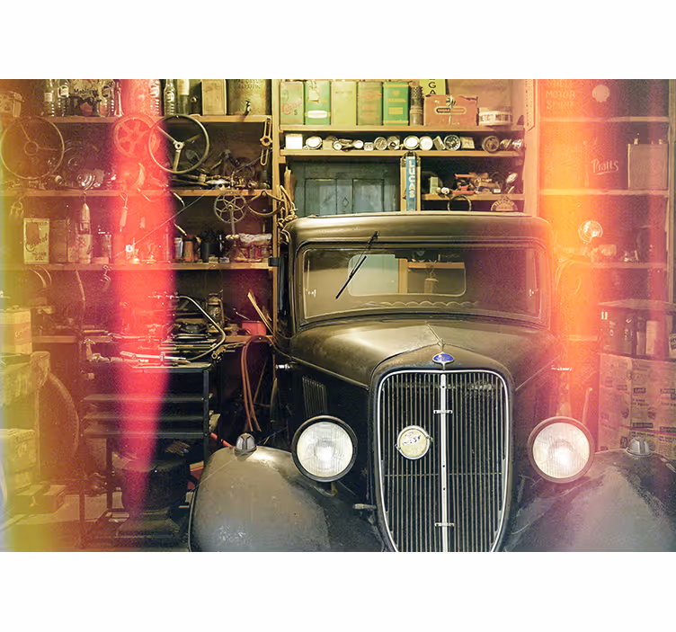 Vinobranie, vozidlo, do, garáž, auto, fototapeta - Tenstickers