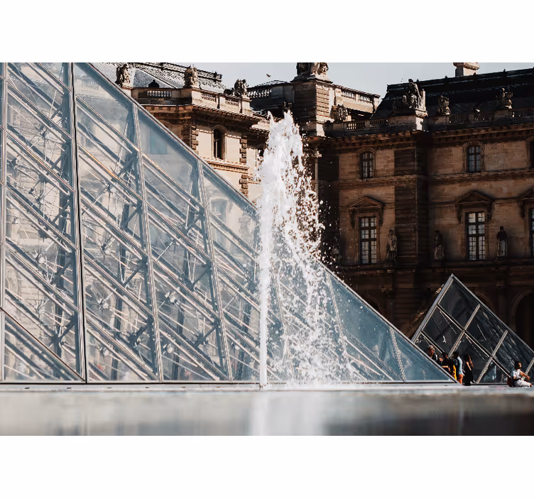 fototapeta paríž pyramída fontána splash - Tenstickers