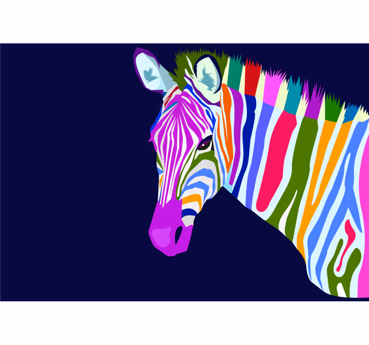 fototapety so zvieratami viacfarebná zebra - Tenstickers