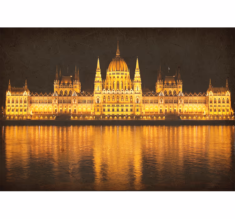 Maďarský parlament osvetlená fototapeta - Tenstickers