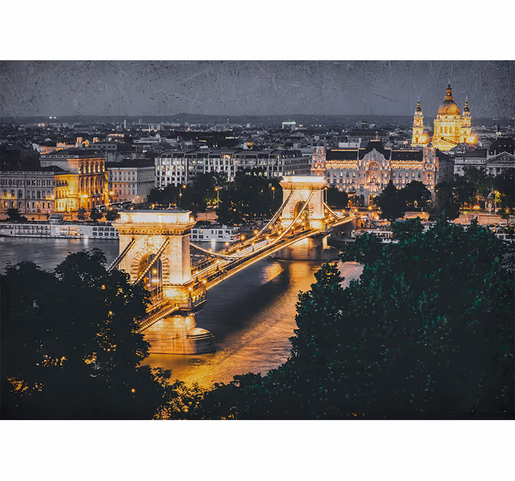 Krásny výhľad na reťazový most fototapeta - Tenstickers